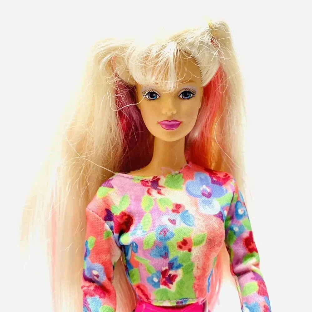 MATTEL BARBIE Doll Long Blonde Colorful Hair Articulated Elbows & Knees 12" Tall - Picture 2 of 12